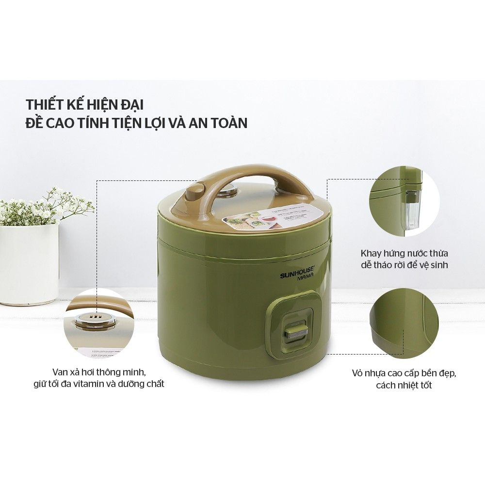 nồi cơm điện sunhouse 1.8 lít