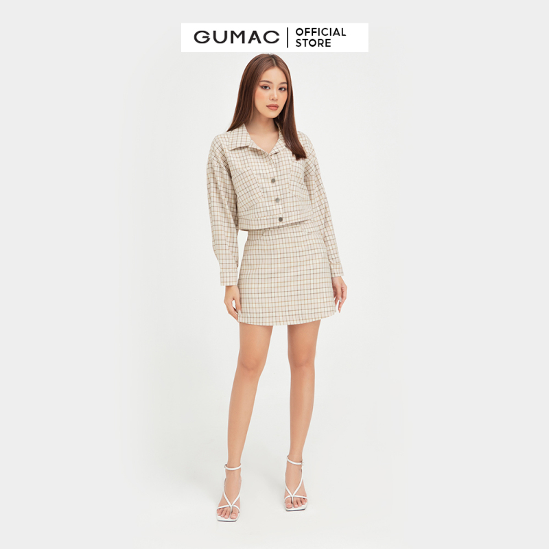 Nơi bán Chân váy nữ đẹp thiết kế caro thời trang GUMAC mẫu mới VB432