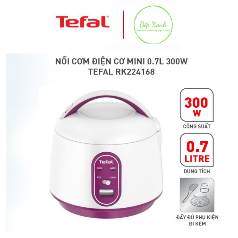 Nồi cơm điện cơ mini Tefal 0.7L - TH Pháp - RK224168- BH 2 năm