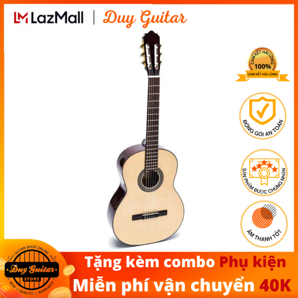 Đàn guitar classic DGCG-150 gỗ Hồng Đào solid, cho âm thanh trầm ấm trữ tình, cần đàn thẳng, action thấp êm tay, tặng combo phụ kiện dành cho bạn sử dụng lâu dài Duy Guitar