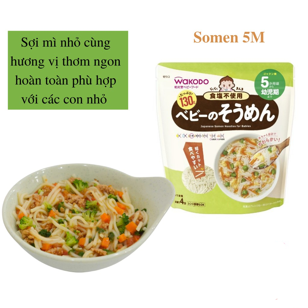 Mì Somen 5M/Udon 7M/Nui 9M Wakodo Nhật Cho Bé Ăn Dặm [HSD T11-12/2023]