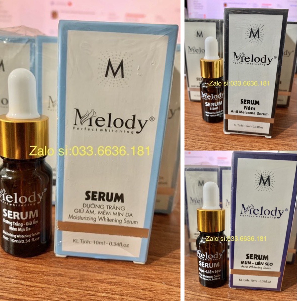 serum melody hết nám-mụn-trắng da chai 10ml (chính hãng)