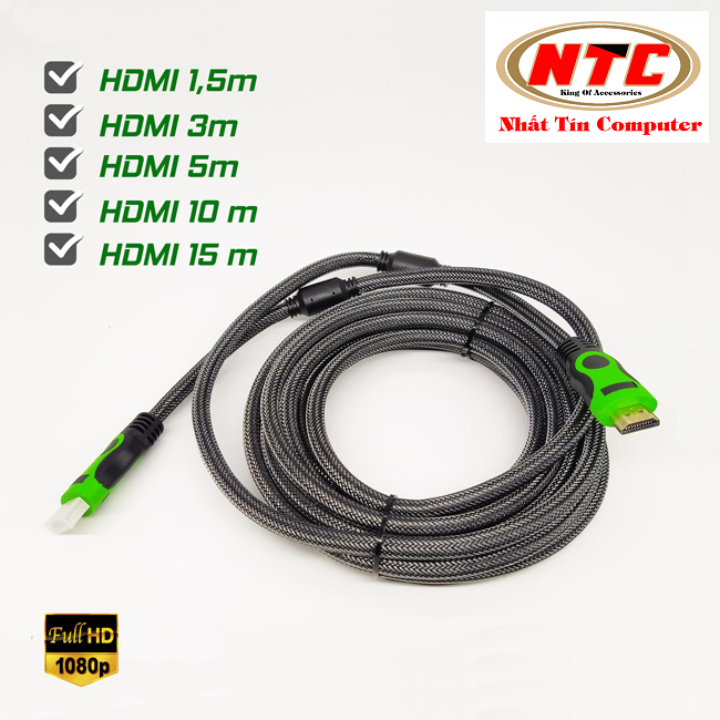 Cáp HDMI VSPTECH bọc dù chống nhiễu - hỗ trợ FullHD (đen)