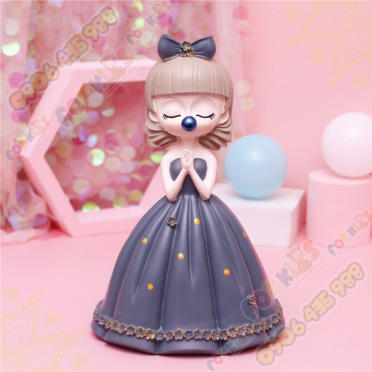 Tượng tô màu chọn mẫu, CÔNG CHÚA BONG BÓNG, size M, tượng thạch cao CAO CẤP, tô tượng (không kèm màu)