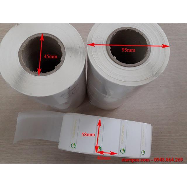 Giấy nhiệt cân mã vạch 58x40mm (5 cuộn)
