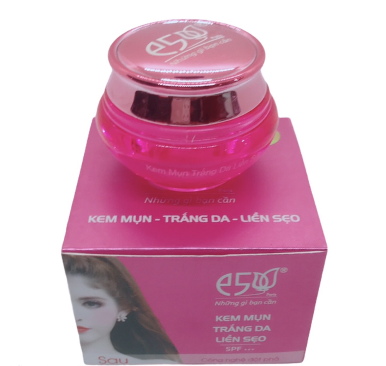 Kem E5 mụn, trắng da, liền sẹo, chống nắng 18g hàng loại 1, kem E5 cô gái hồng cao cấp, kem E5 vip
