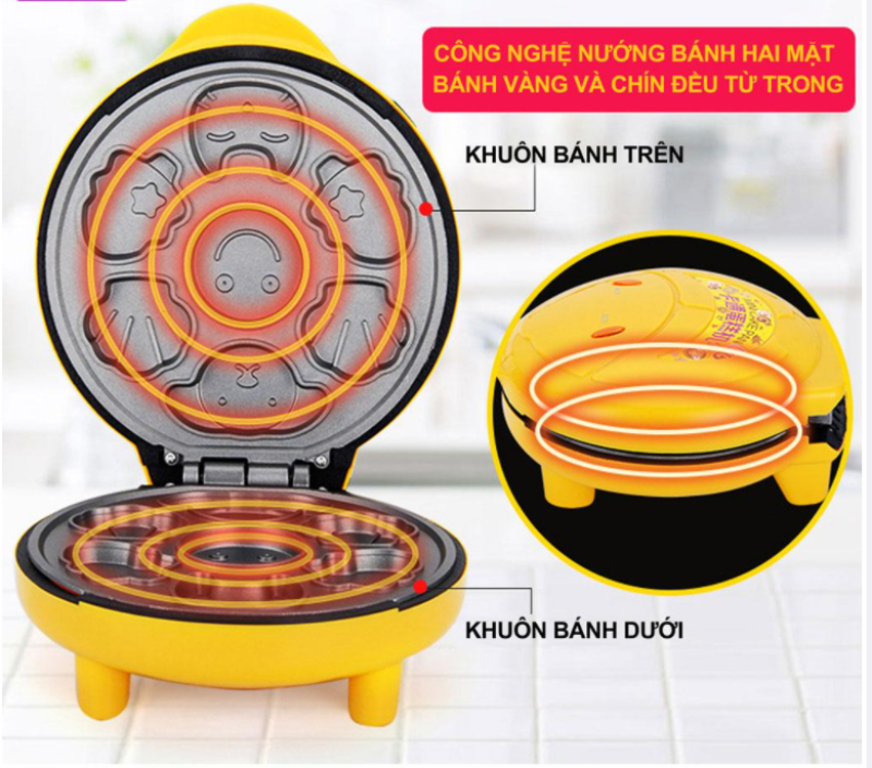 Giá bán MÁY NƯỚNG BÁNH HÌNH THÚ CAO CẤP VỚI KHUÔN BÁNH CHỐNG DÍNH TỐT - MÁY LÀM BÁNH HÌNH THÚ SIÊU BỀN - TẠO RA NHỮNG CHIẾC BÁNH SIÊU ĐÁNG YÊU - TUYỆT ĐỐI AN TOÀN KHI SỬ DỤNG