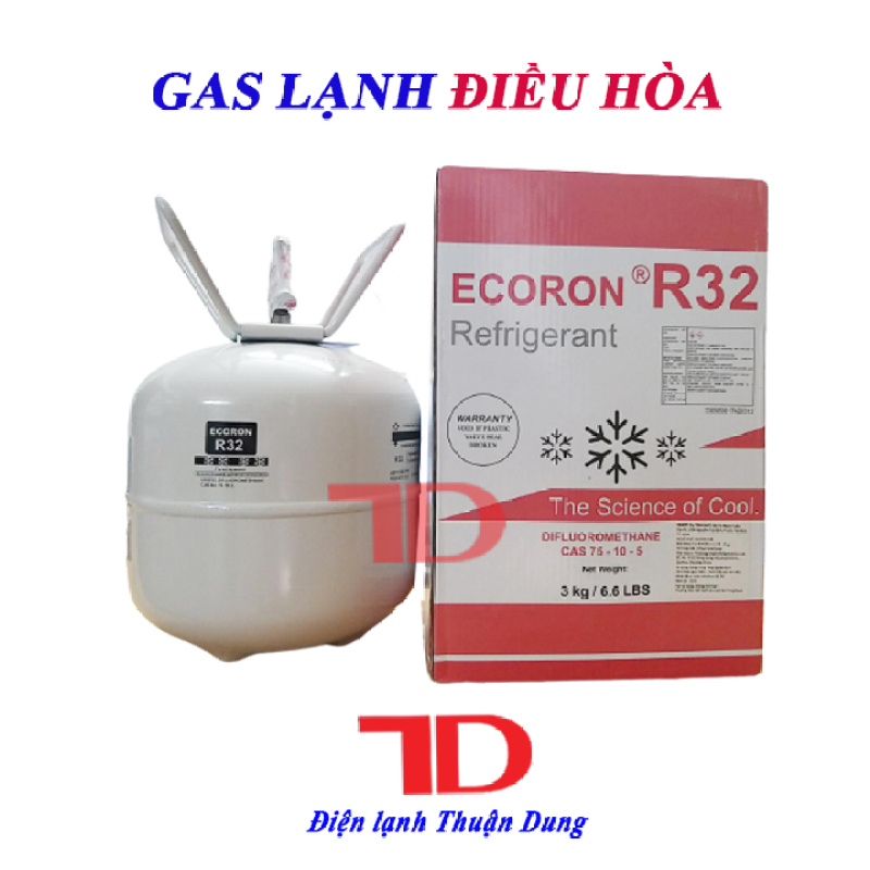 Gas lạnh điều hòa R32 3KG ECORON, môi chất lạnh R32