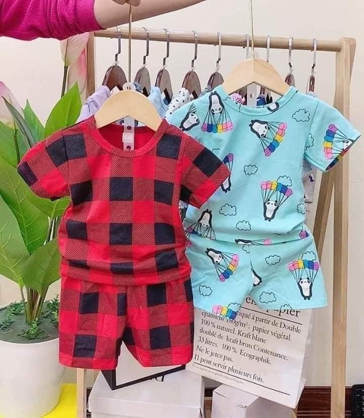 Set 5 bộ ngắn tay họa tiết xinh yêu cho bé trai/ bé gái 6-20kg