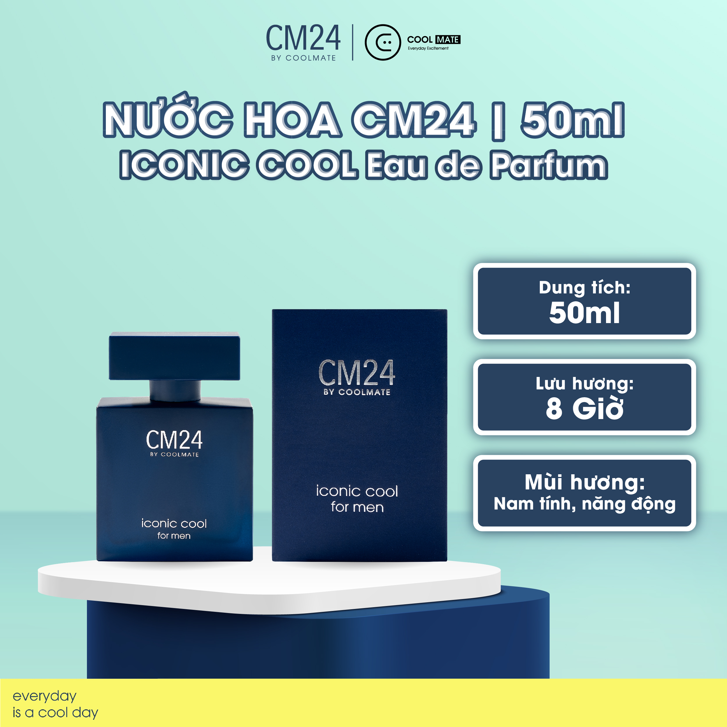 Nước hoa CM24 ICONIC COOL Eau de Parfum - 50ml - Thương hiệu CM24