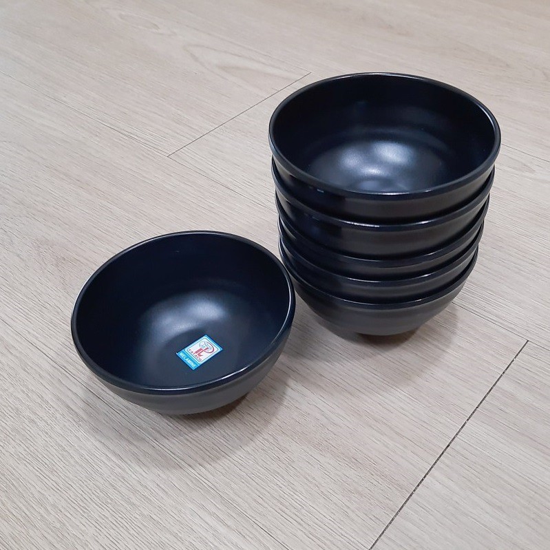 Chén Cơm Nhựa Melamine Đen Nhám