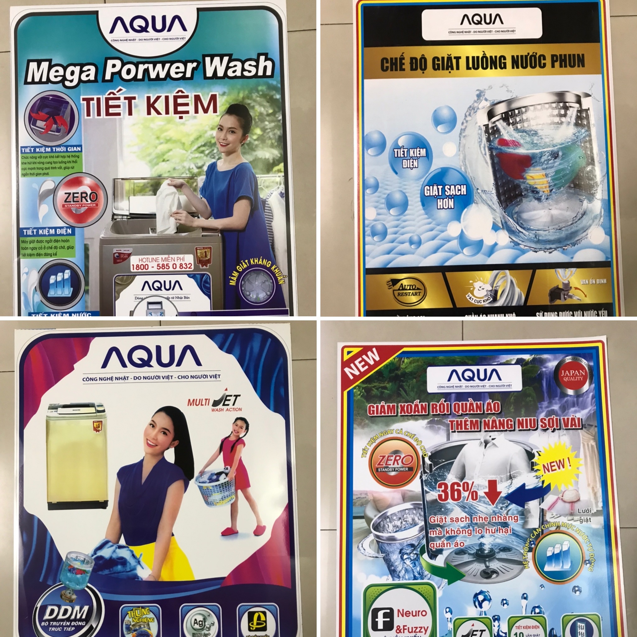 [HCM]Tem dán máy giặt Aqua/ Miếng dán máy giặt Aqua