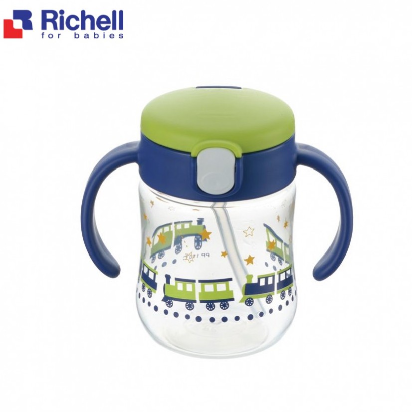 Cốc ống hút Richell Mugood chống đổ