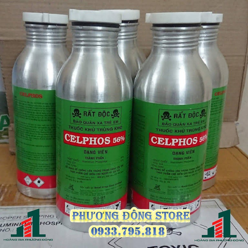 Thuốc xông diệt côn trùng nông sản Celphos 56% (Chai 334 viên, chai 1667v)