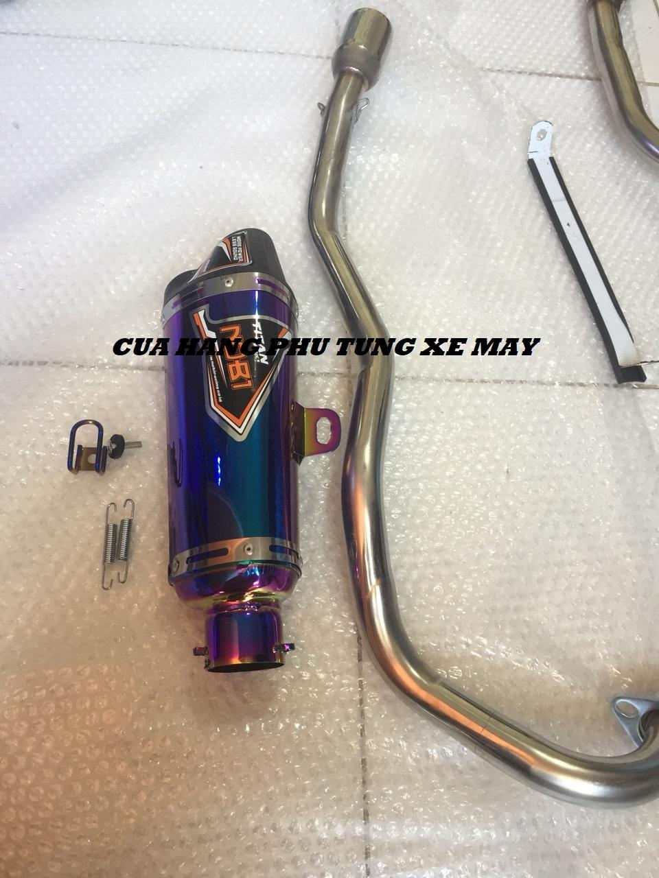 Pô Nobi 2 nòng gắn xe Exciter 135, Exciter 150, Winner 150, Winner X, Raider Fi, Satria Fi ( kèm cổ inox )