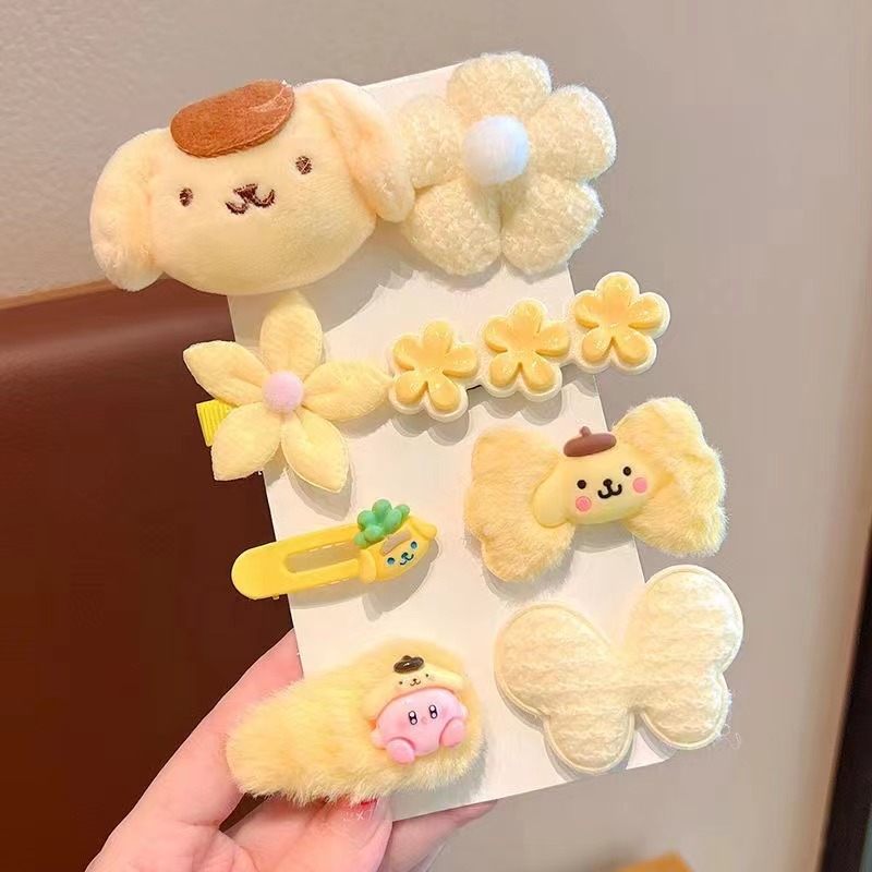 Vĩ 5-10 kẹp tóc mái len hình gấu nơ noel tết