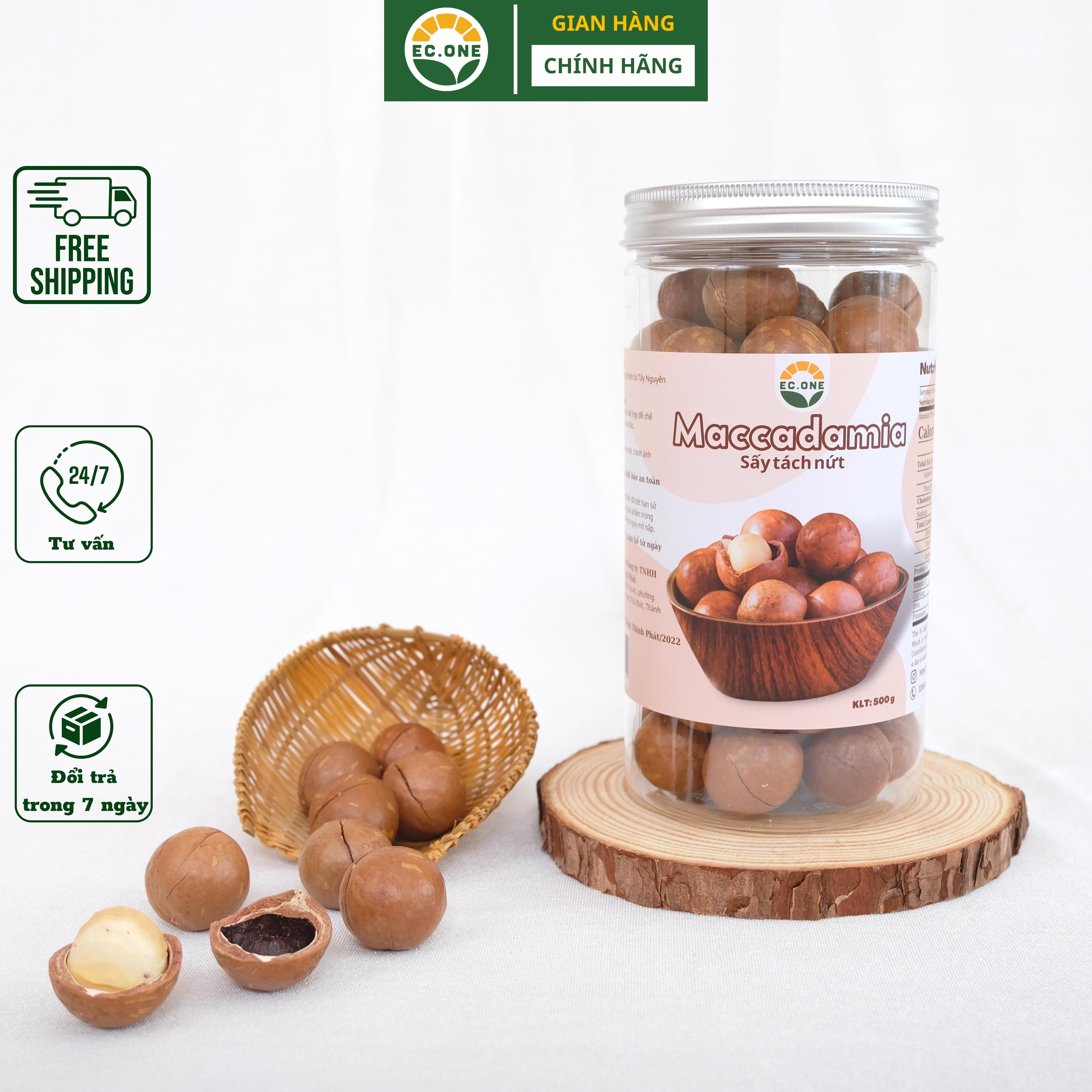 Hạt Macca sấy tách nứt nguyên vị By Ec-One (hũ pet 500g)