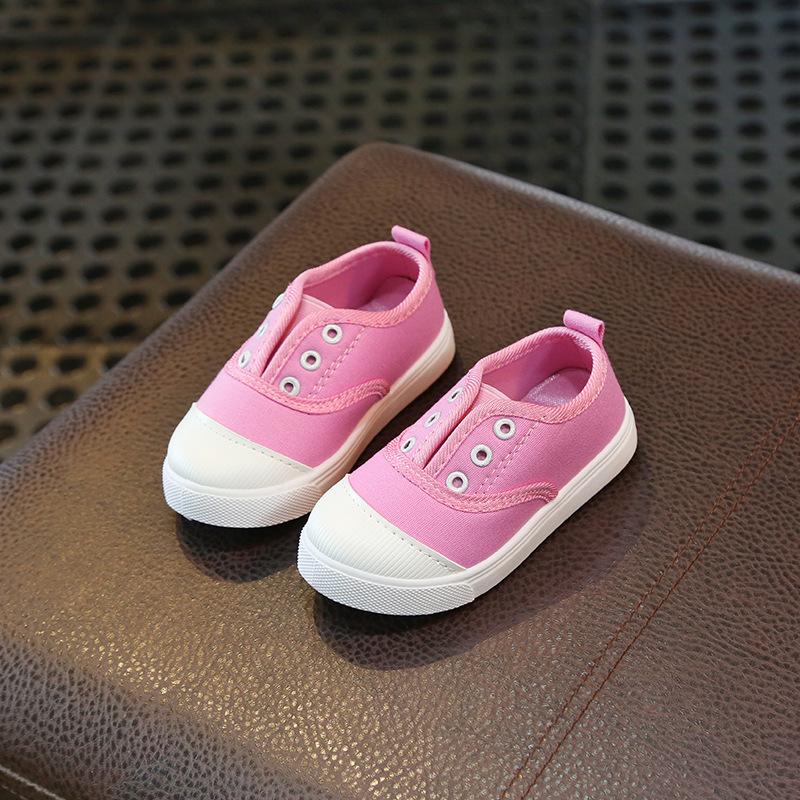 Giầy Slip on vải đế dẻo cho bé - Màu Hồng