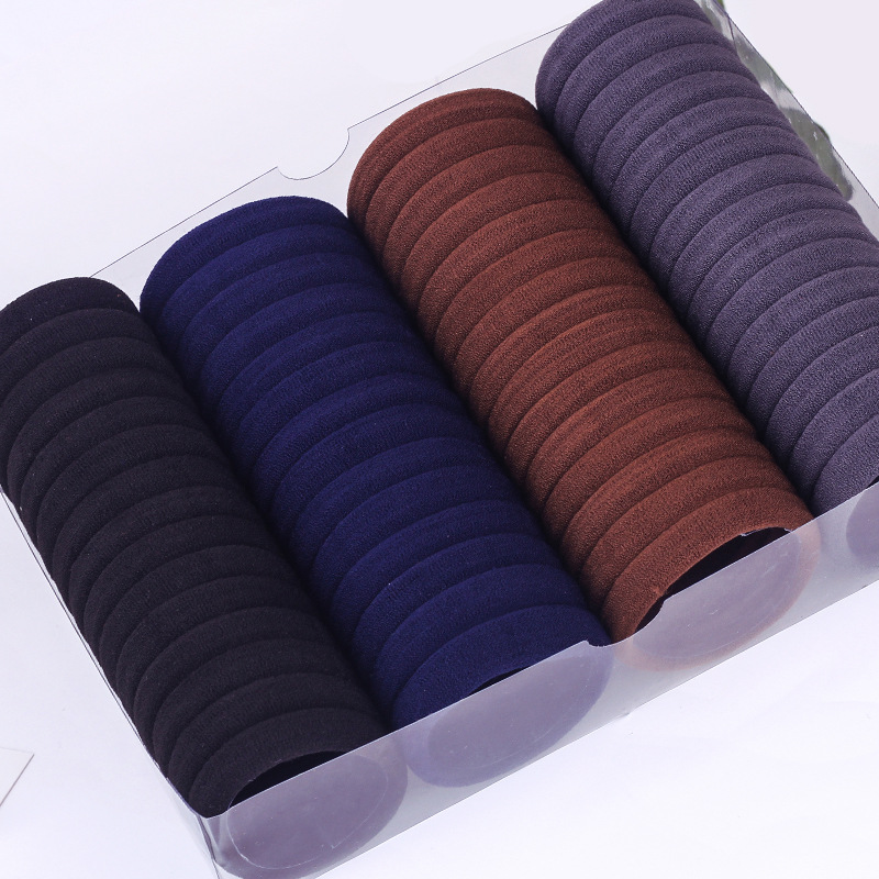 Combo 10 cột tóc thun trơn đơn giản, Cột tóc thun cao cấp co giãn cực tốt.