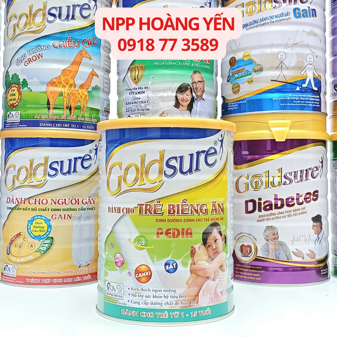 Sữa tăng cân GOLDSURE PEDIA NL cho trẻ biếng ăn 900g (có video)