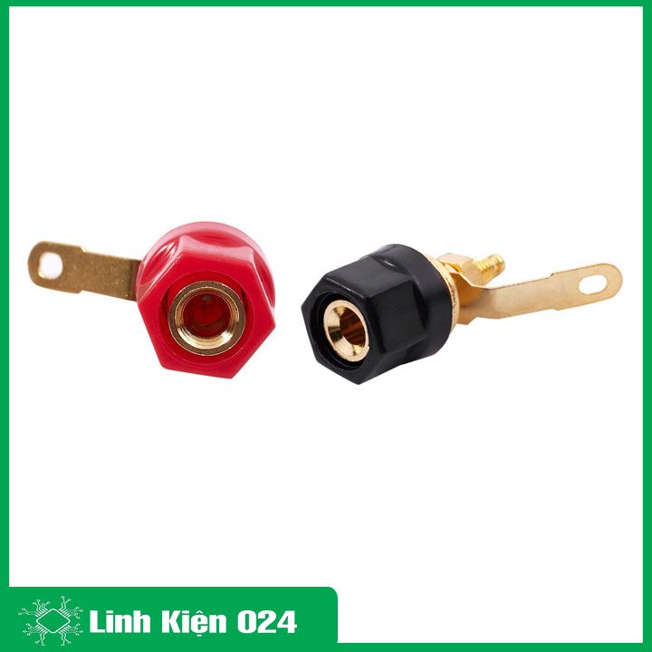 Combo 4 Jack Đấu Loa Ngắn ( 2 Đỏ, 2 Đen ) cho loa thiết bị đầu cuối