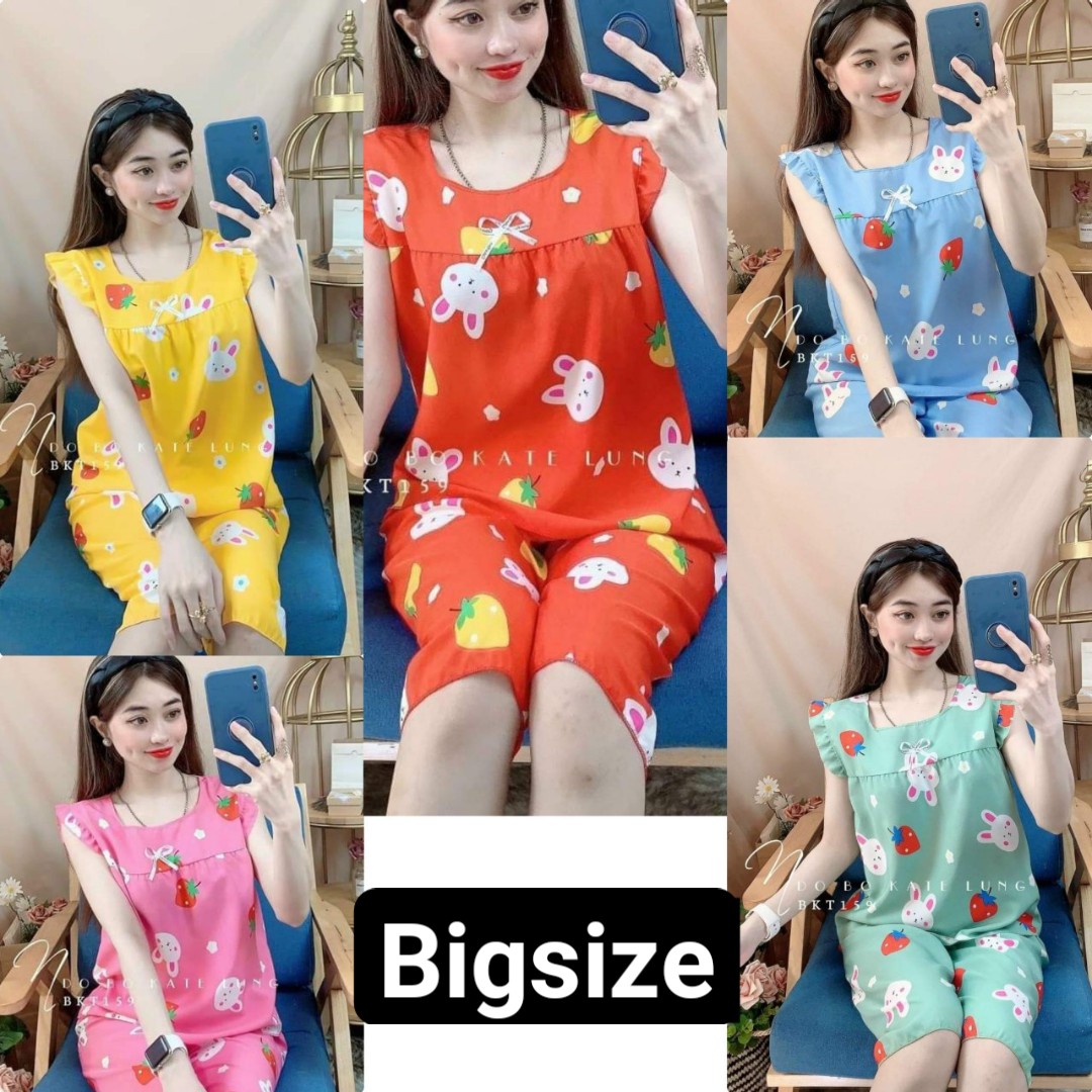 Bigsize 57-63Kg Đồ Bộ Lửng Vải Lụa Hàn Mềm Mịn