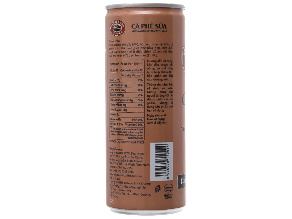 Combo 6 lon cà phê sữa Highlands 235ml