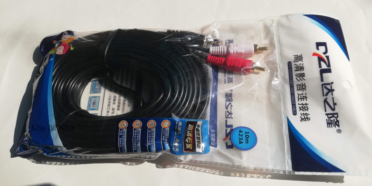 Dây nối loa 1 đầu 3.5 ra 2 AV 10m