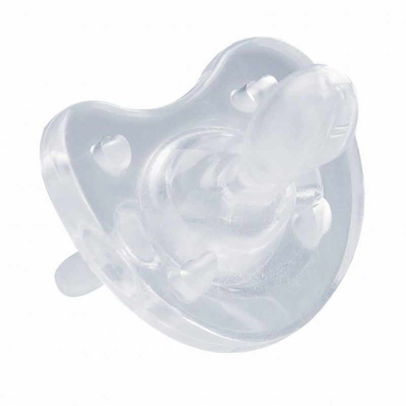 Ty ngậm Silicone Chicco Physio Soft trắng 0+ ,6+