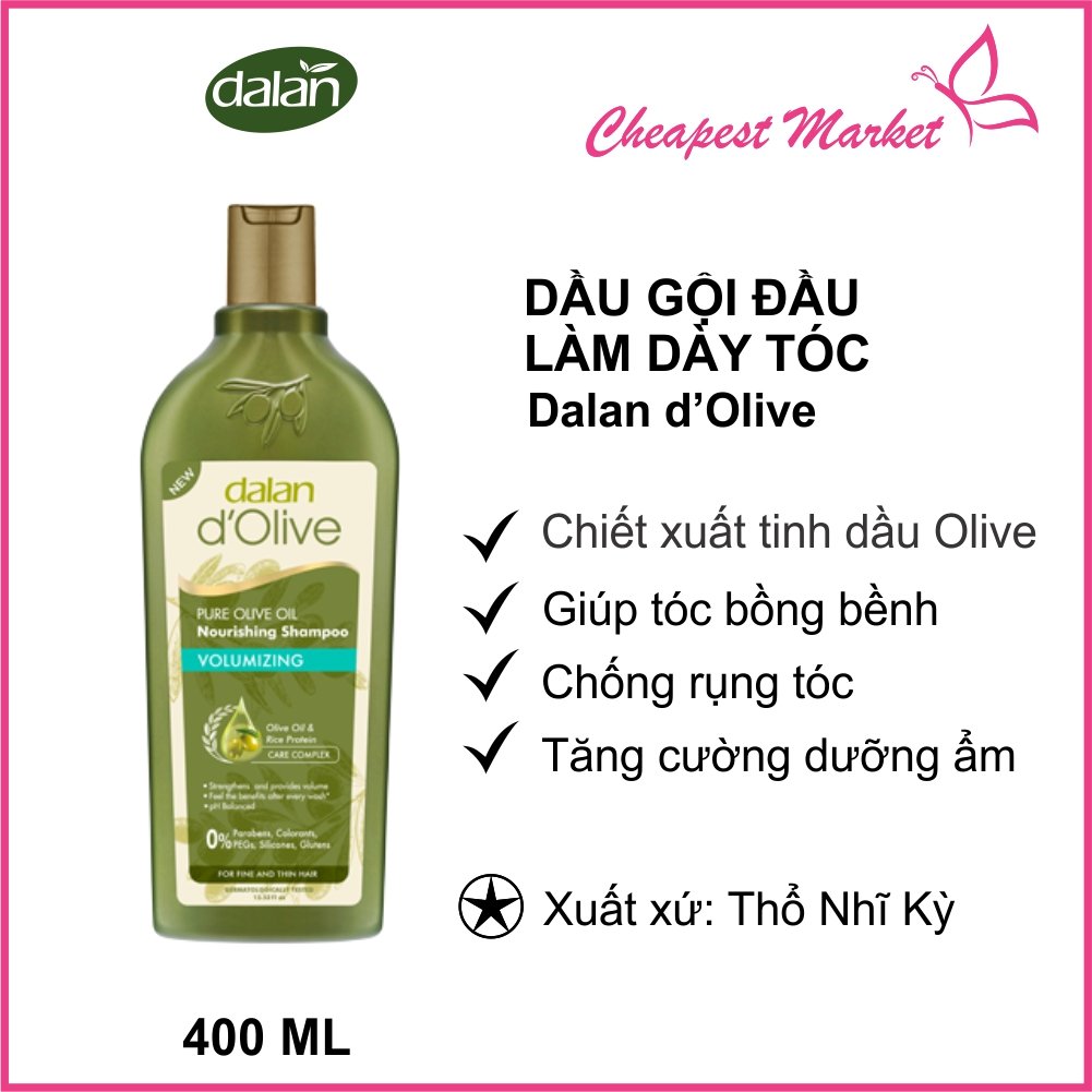 Dầu Gội Cho Tóc Mỏng Yếu Dalan D'Olive Nourishing Shampoo Volumizing 400ml