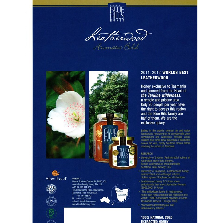 Mật Ong Leatherwood Blue Hills 1kg-[Chính Hãng]