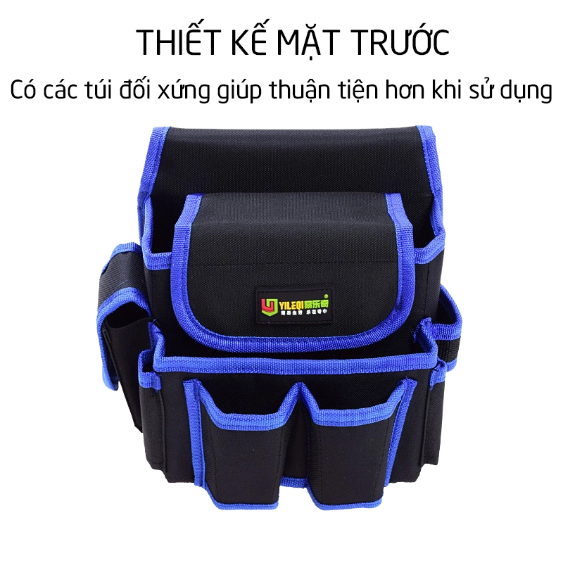 Túi Đựng Dụng Cụ Điện Nước Y1 Đa Năng, Màu Đen Viền Xanh, Túi Tích Hợp Đa Năng