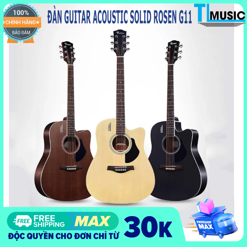 [ Chính hãng ] Ghi-ta Acoustic Rosen G11 - Guitar acoustic solid ( gỗ nguyên tấm)
