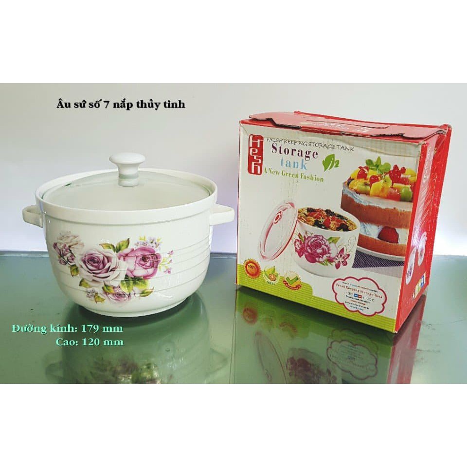 TÔ SỨ - THỐ SỨ NẮP KÍNH 18CM