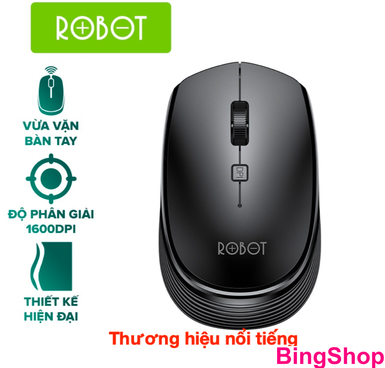 Chuột không dây kiểu dáng văn phòng robot m205 usb nano 2.4ghz độ phân giải 1600dpi vừa vặn bàn tay thiết kế