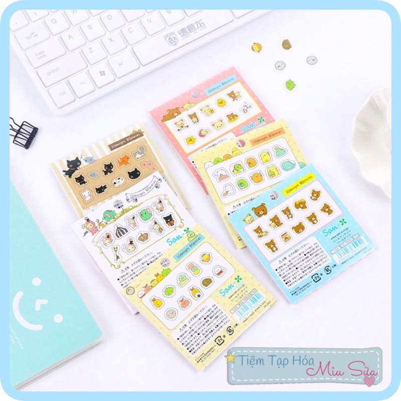 Set 80 sticker hoạt hình dễ thương - MiuSua