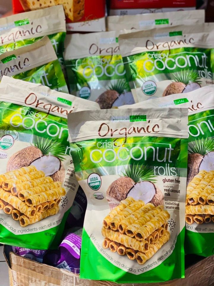 [HCM]Bánh quế dừa Tropical Fields Organic Crispy Coconut Rolls