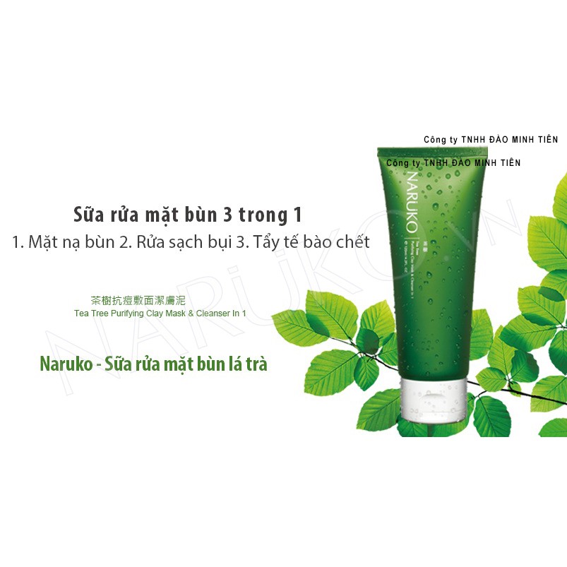 Sữa Rửa Mặt Naruko Tea Tree Purifying Clay Mask & Cleanser