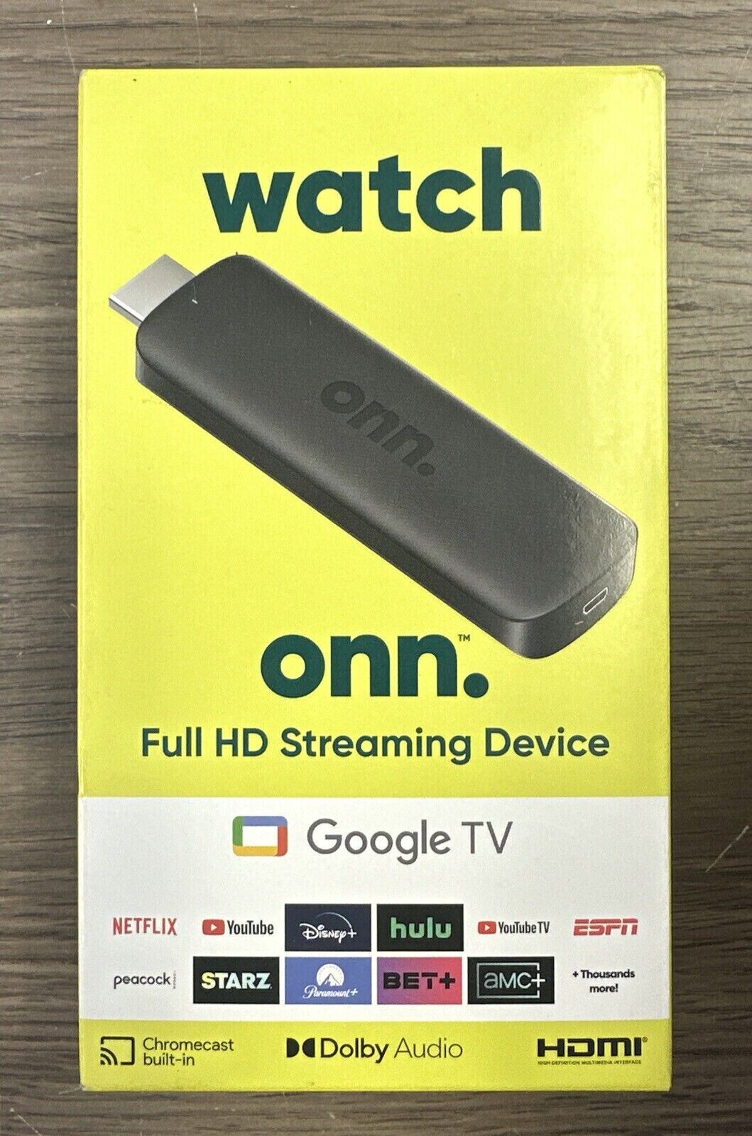 Thiết bị Android TV Box Onn Stick 2023, hỗ trợ ra lệnh giọng nói tiếng Việt, phiên bản năm 2023