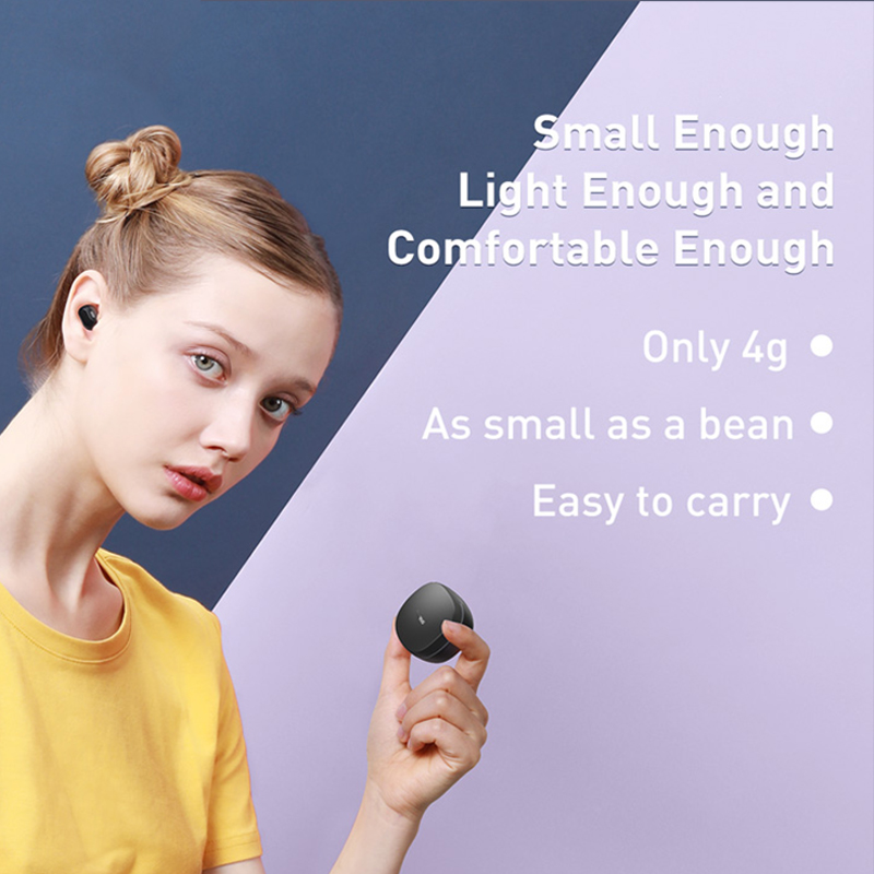 Tai Nghe BASEUS WM01 WM02 TWS Bluetooth 5.3 Không Dây Công Nghệ Chống Tiếng Ồn Thiết Kế Nhỏ Gọn Xinh Xắn Tương Thích