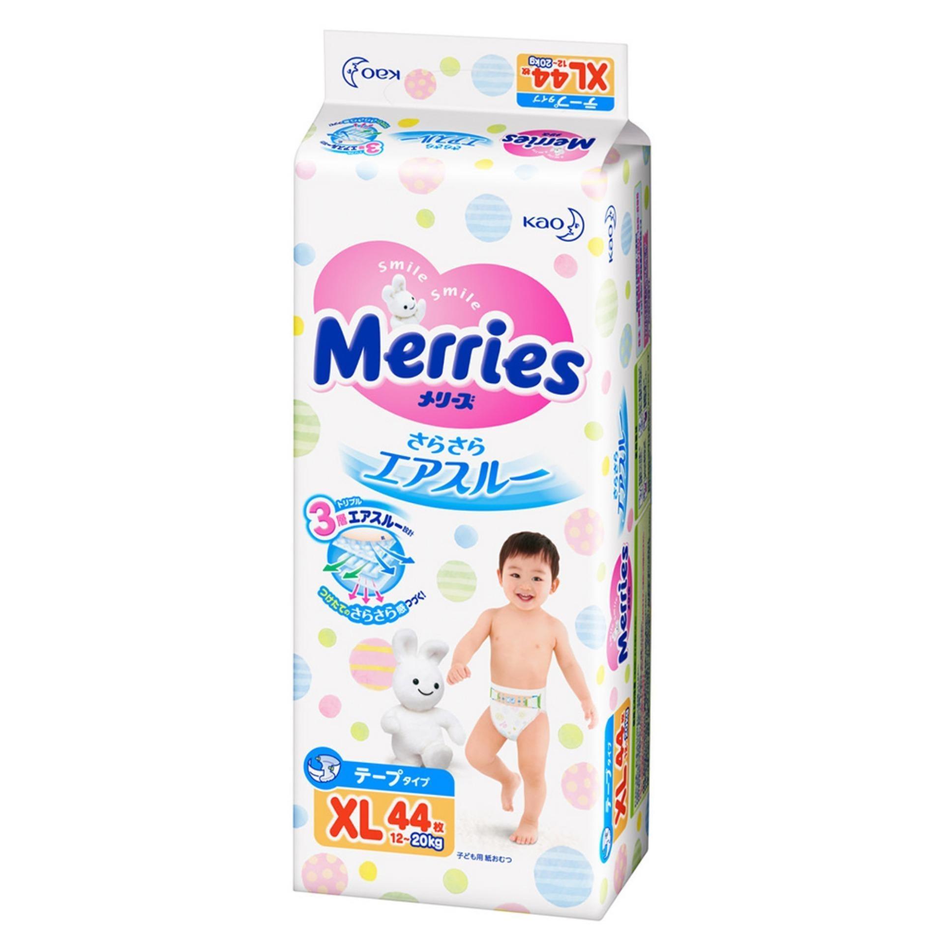 TÃ DÁN MERRIES SIZE XL 44 MIẾNG CHO BÉ TỪ 12 - 20 KG