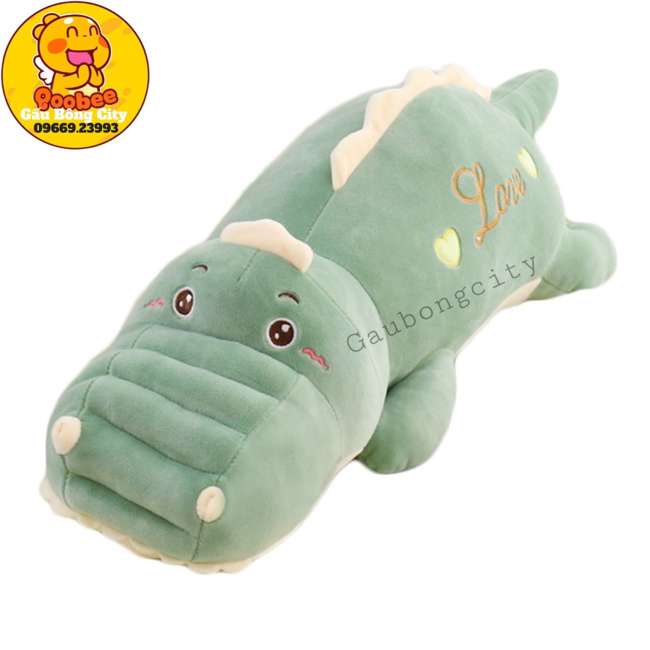 Gấu Bông khủng Long Xanh Love - Khủng Long Nhồi Bông Cao Cấp