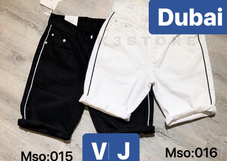 QUẦN SHORT SỌT LỬNG JEAN NAM CHẤT BÒ TRẮNG ĐEN SỌC SANG HÀN QUỐC CAO CẤP - DUBAI FASHION