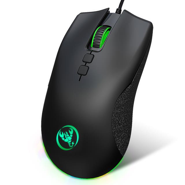 hotx【DT】 A883 USB Mouse RGB Gamer Programmin Mouses with 4 Adjustable Ergonomic Design for Desktop