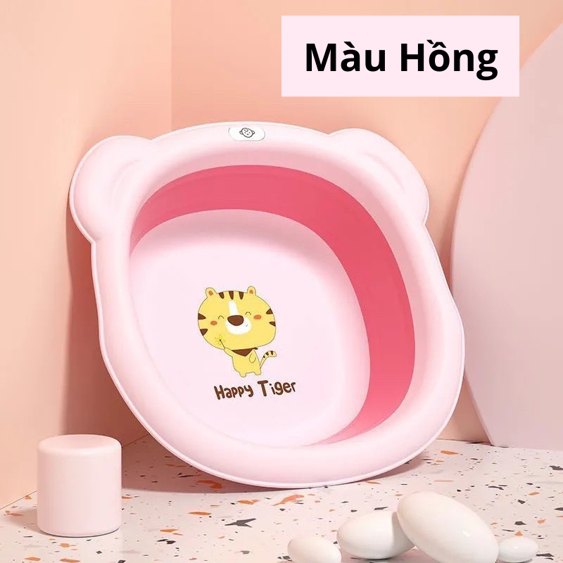 Thau chậu rửa mặt gấp gọn Happy Tiger cho bé