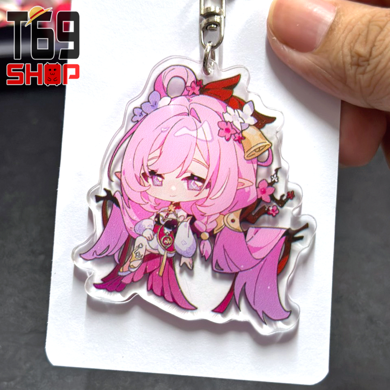 Móc khóa mica Elysia - game Honkai Impact 3