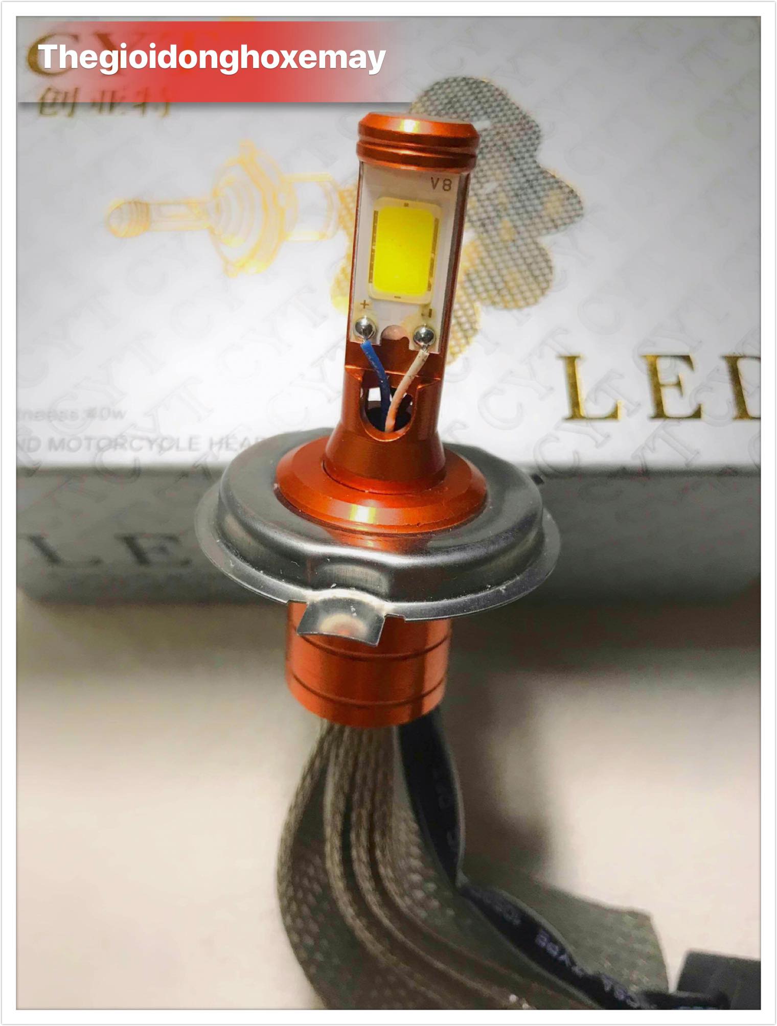 Đèn Pha Led CYT xịn - Chân H4 -2 Tim