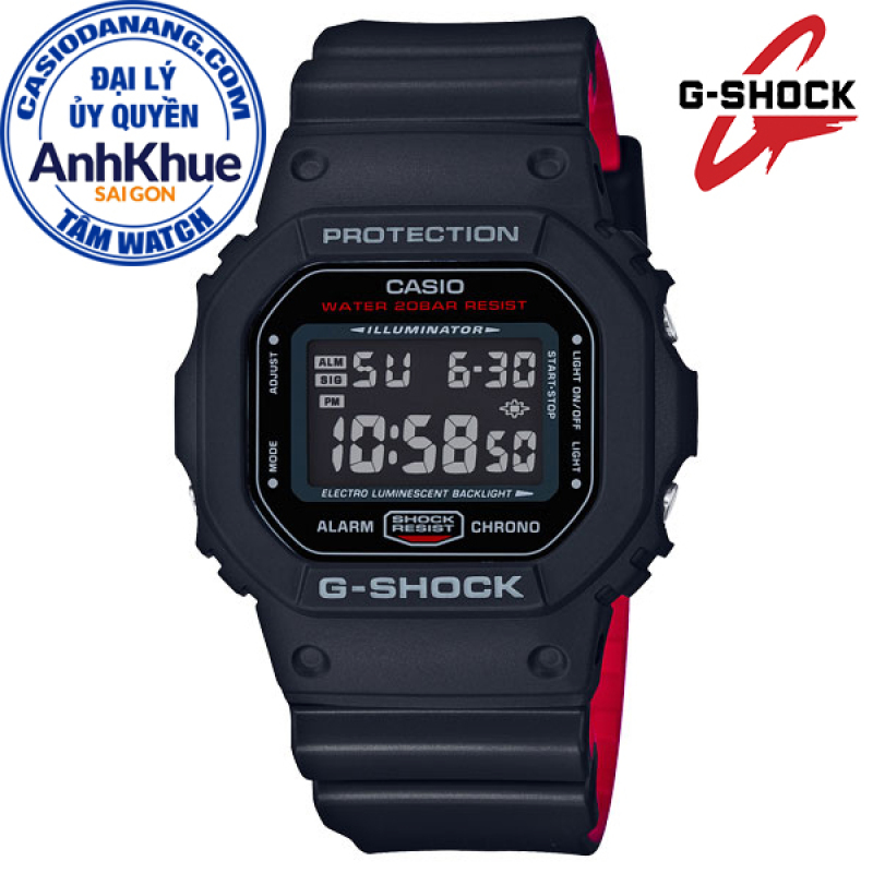 Đồng hồ nam dây nhựa Casio G-Shock chính hãng Anh Khuê DW-5600HR-1DR