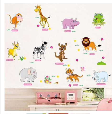 Decal dán tường Thú Tiếng Anh 2
