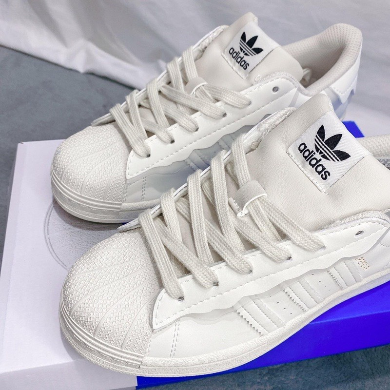 Giày Adidasss Superstar Das Sò 3 Màu Kem, Hồng, Xanh, Giày thể thao Adidas Sò Trắng Đen bản Classic cực xinh full box